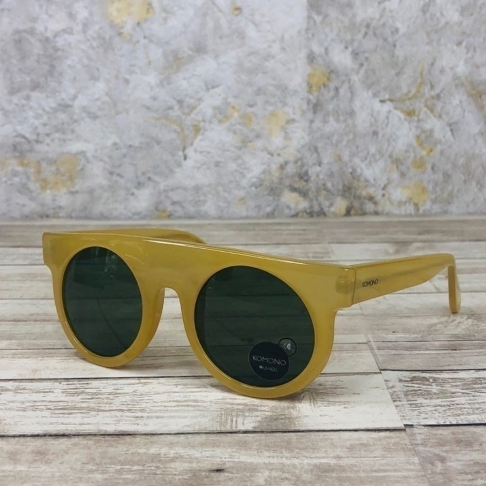 KOMONO sunglasses NEW Hippolyte shield Yellow Round - Picture 3 of 10